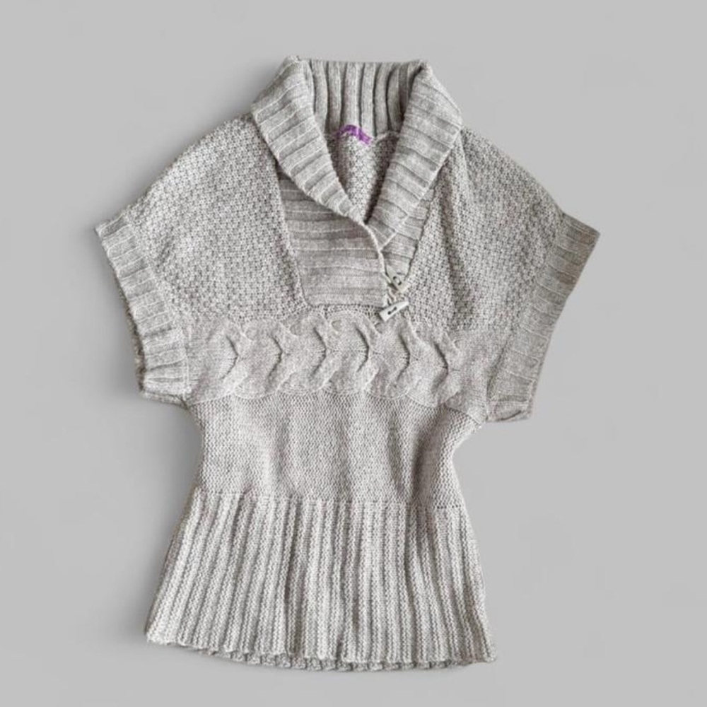 Smart Set Light Gray/tan Cowl Neck Sweater